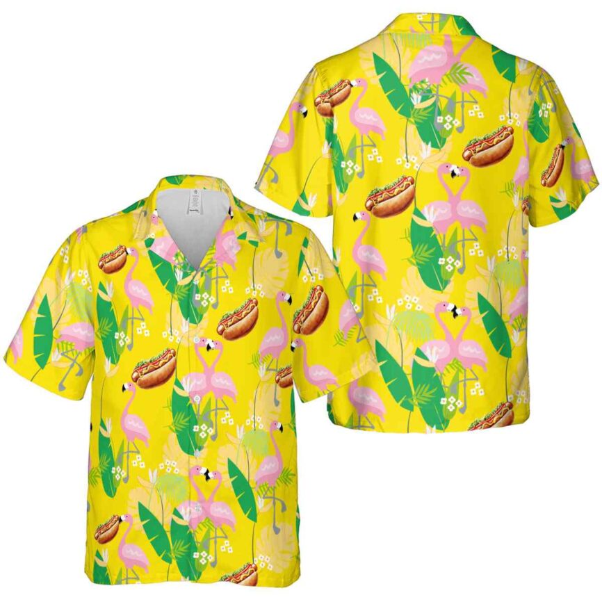 Hot Dog Flamingo Leaf Hawaiian Shirt Premium grade