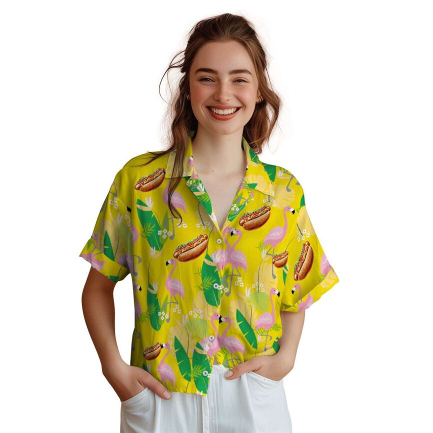 Hot Dog Flamingo Leaf Hawaiian Shirt Top rated