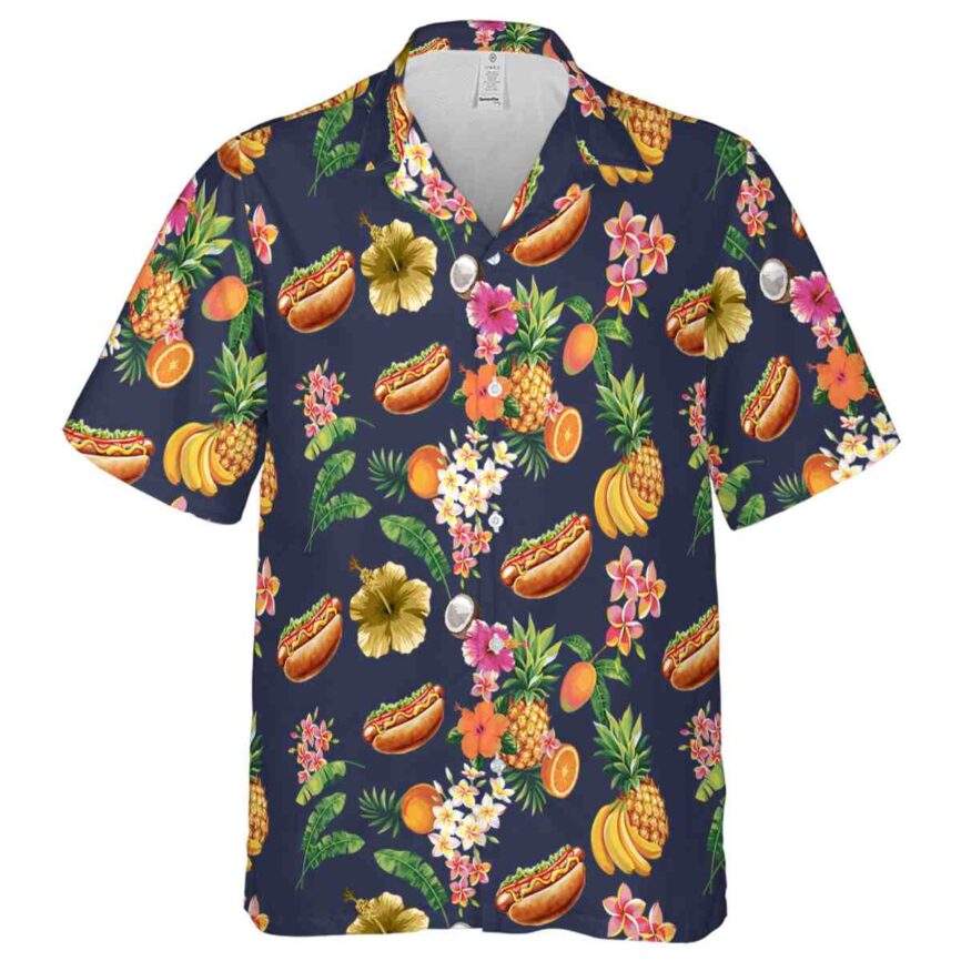 Hot Dog Fruit Pattern Hawaiian Shirt Fashion forward