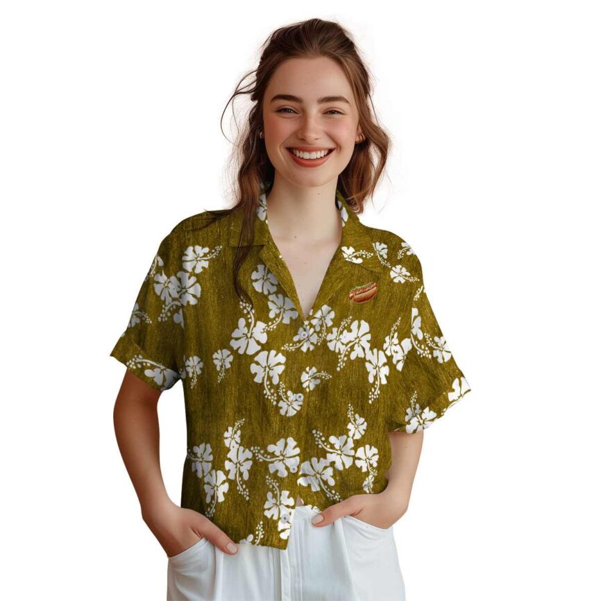 Hot Dog Hibiscus Blossom Hawaiian Shirt Top rated