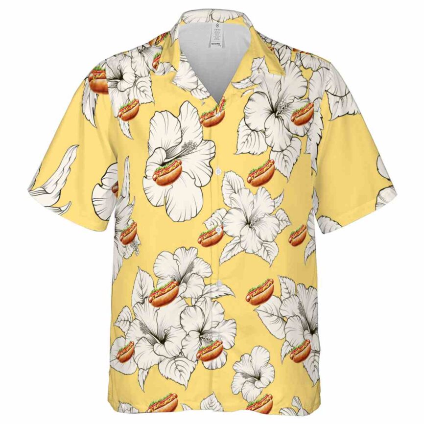 Hot Dog Hibiscus Flower Hawaiian Shirt Fashion forward