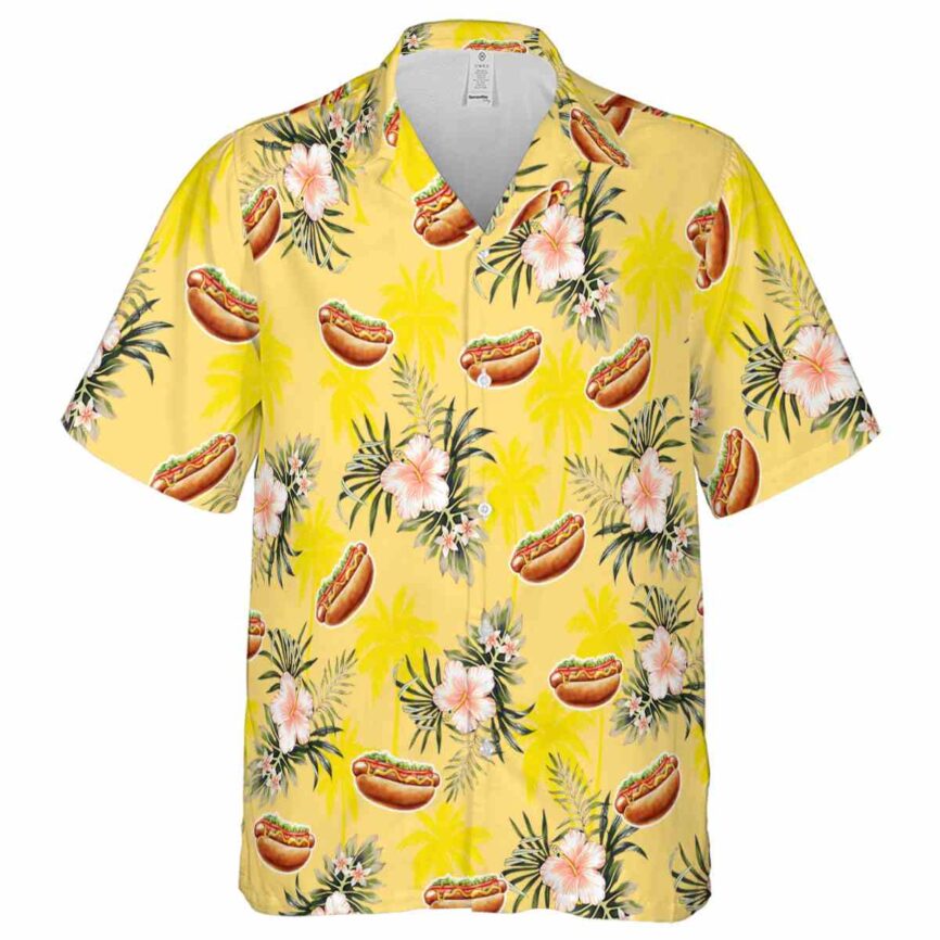 Hot Dog Hibiscus Palm Hawaiian Shirt Fashion forward
