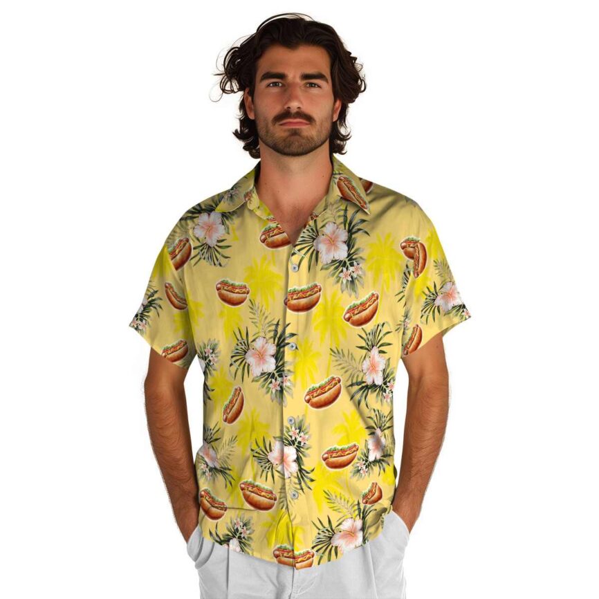 Hot Dog Hibiscus Palm Hawaiian Shirt New Arrival