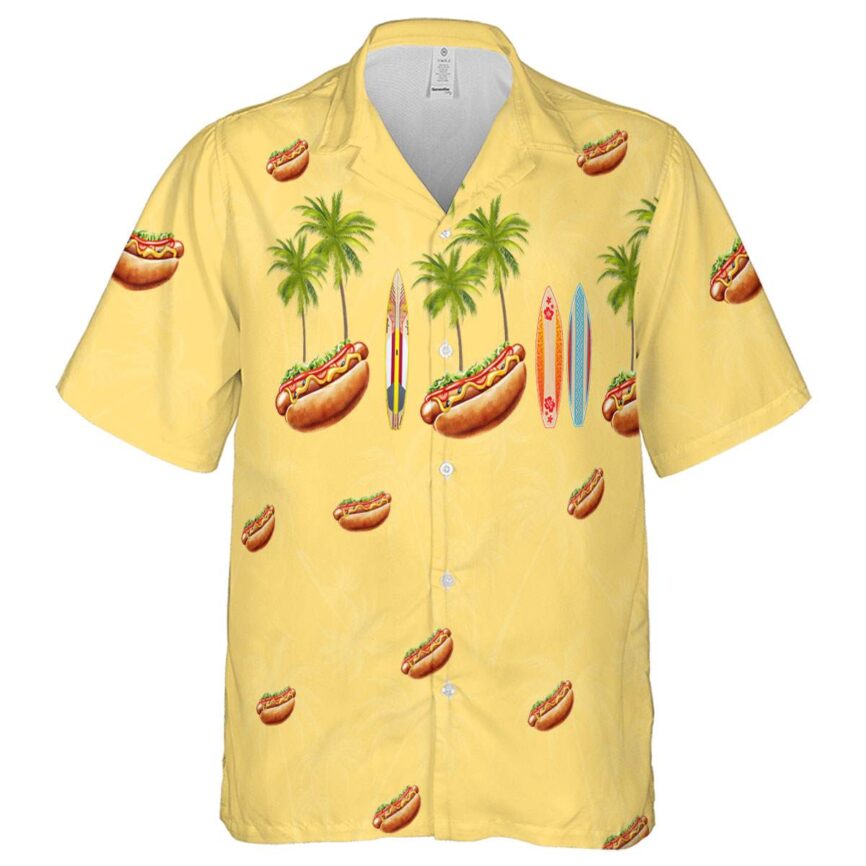Hot Dog Island Theme Hawaiian Shirt Fashion forward