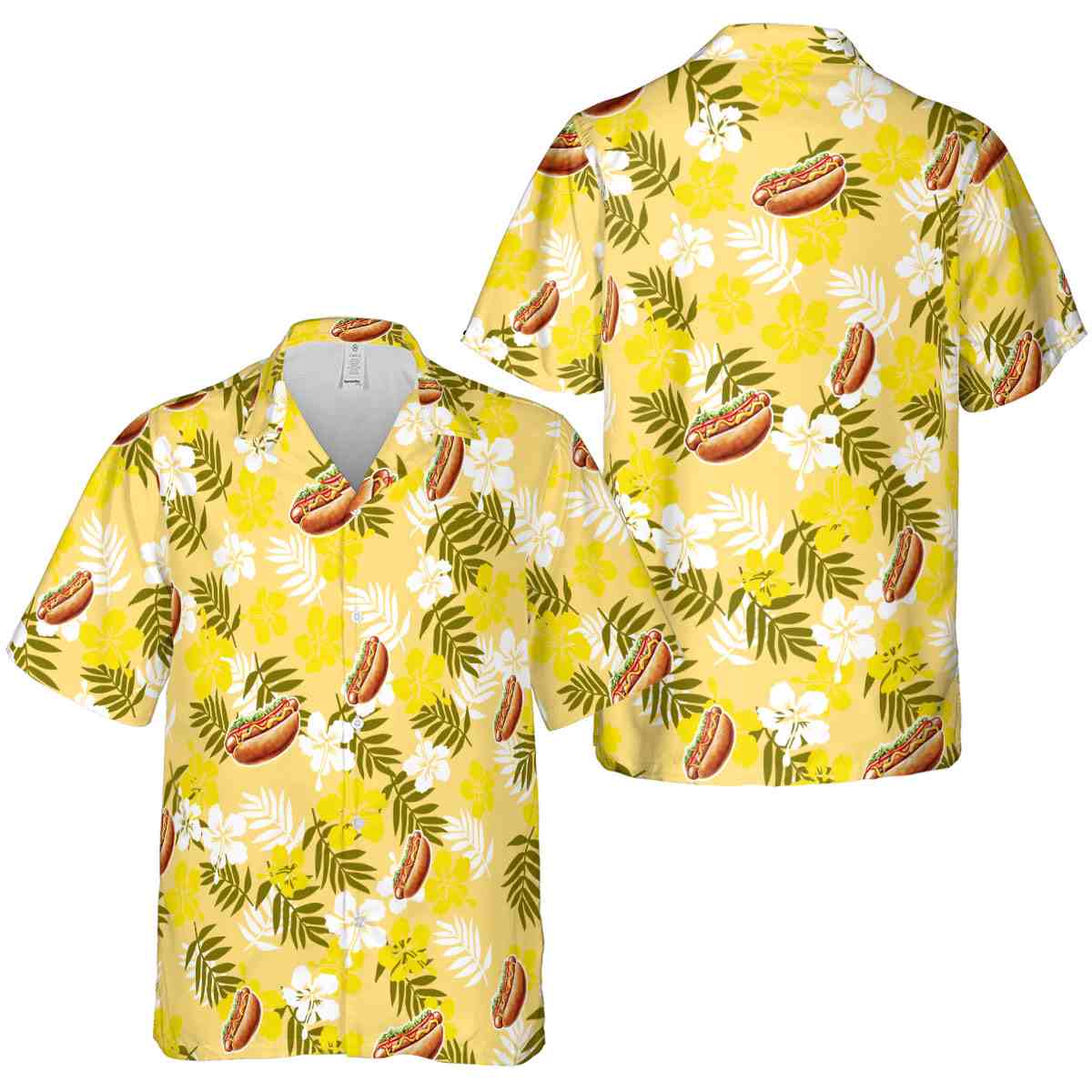 Hot Dog Leafy Hibiscus Hawaiian Shirt Premium grade Hot Dog Leafy Hibiscus Hawaiian Shirt Premium grade