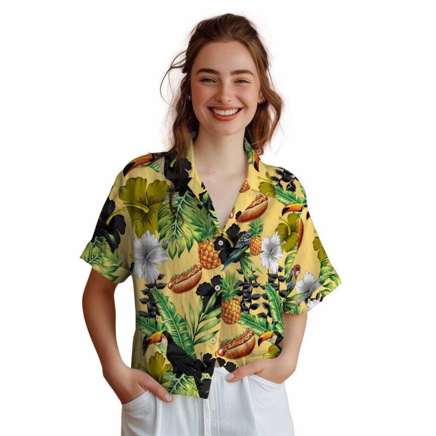 Hot Dog Leafy Toucan Hawaiian Shirt Top rated
