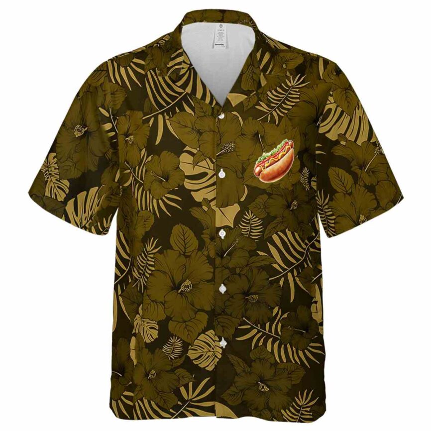 Hot Dog Monochrome Floral Hawaiian Shirt Fashion forward