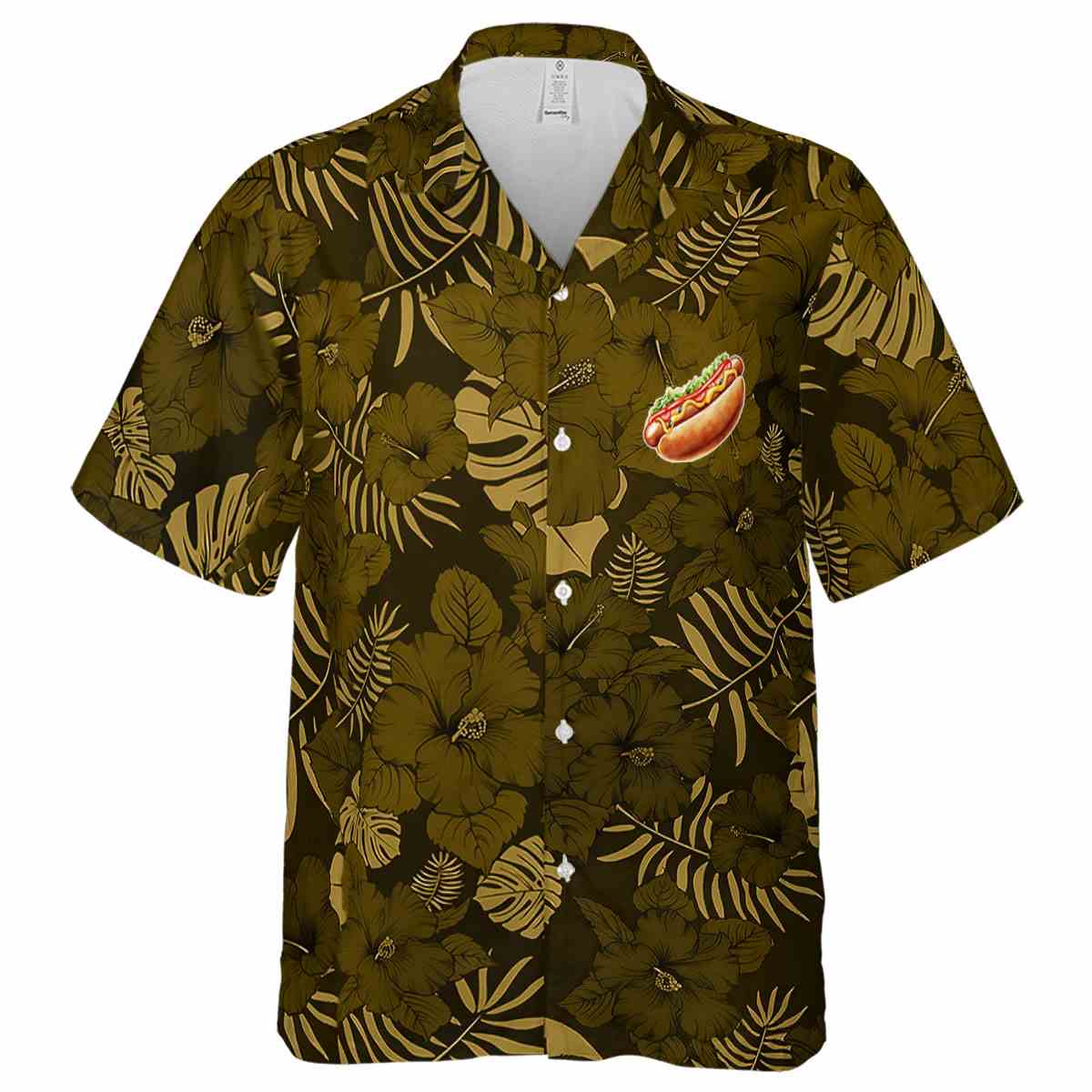 Hot Dog Monochrome Floral Hawaiian Shirt Fashion forward Hot Dog Monochrome Floral Hawaiian Shirt Fashion forward