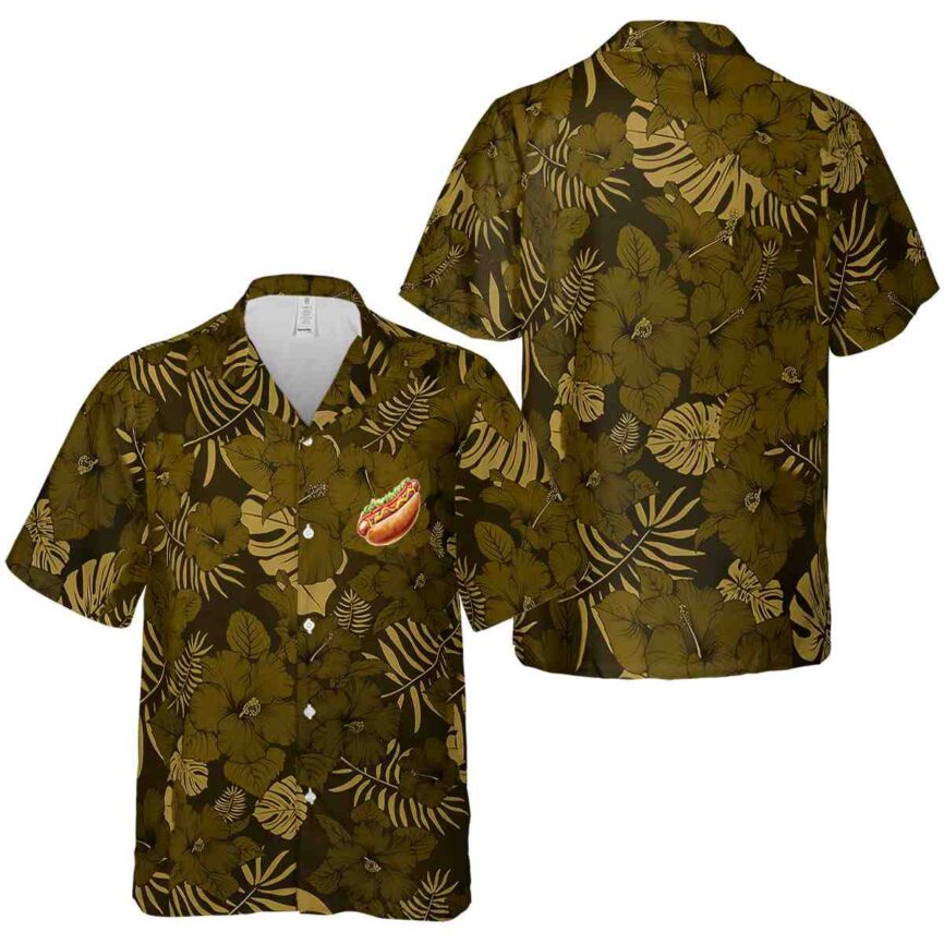 Hot Dog Monochrome Floral Hawaiian Shirt Premium grade