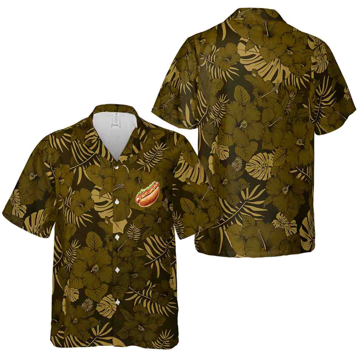 Hot Dog Monochrome Floral Hawaiian Shirt Premium grade Hot Dog Monochrome Floral Hawaiian Shirt Premium grade