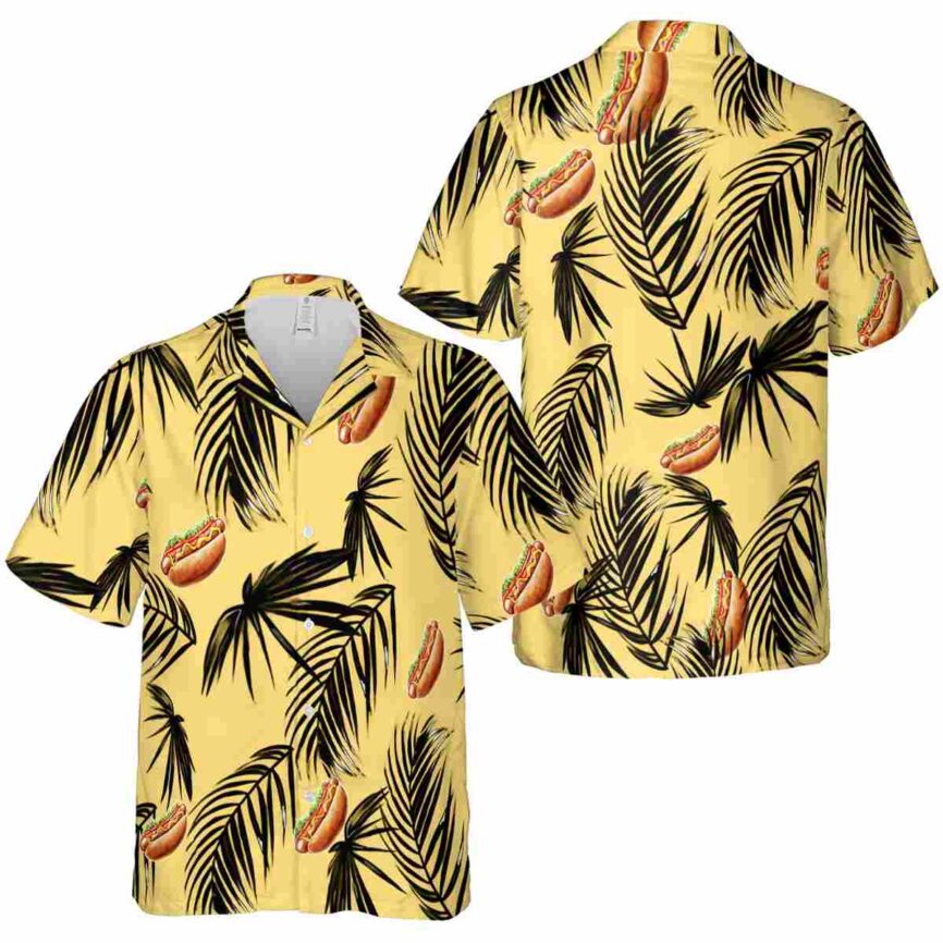 Hot Dog Monochrome Palm Hawaiian Shirt Premium grade