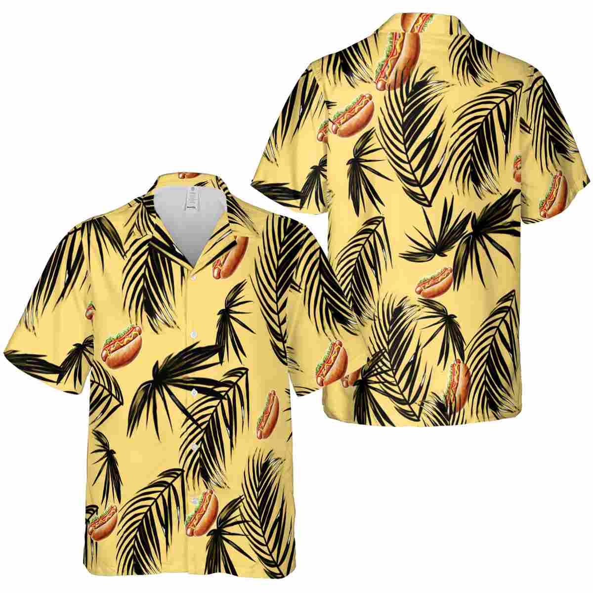 Hot Dog Monochrome Palm Hawaiian Shirt Premium grade Hot Dog Monochrome Palm Hawaiian Shirt Premium grade