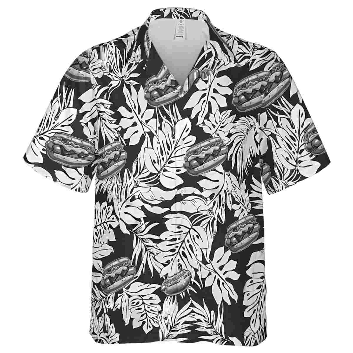 Hot Dog Monstera Foliage Hawaiian Shirt Fashion forward Hot Dog Monstera Foliage Hawaiian Shirt Fashion forward