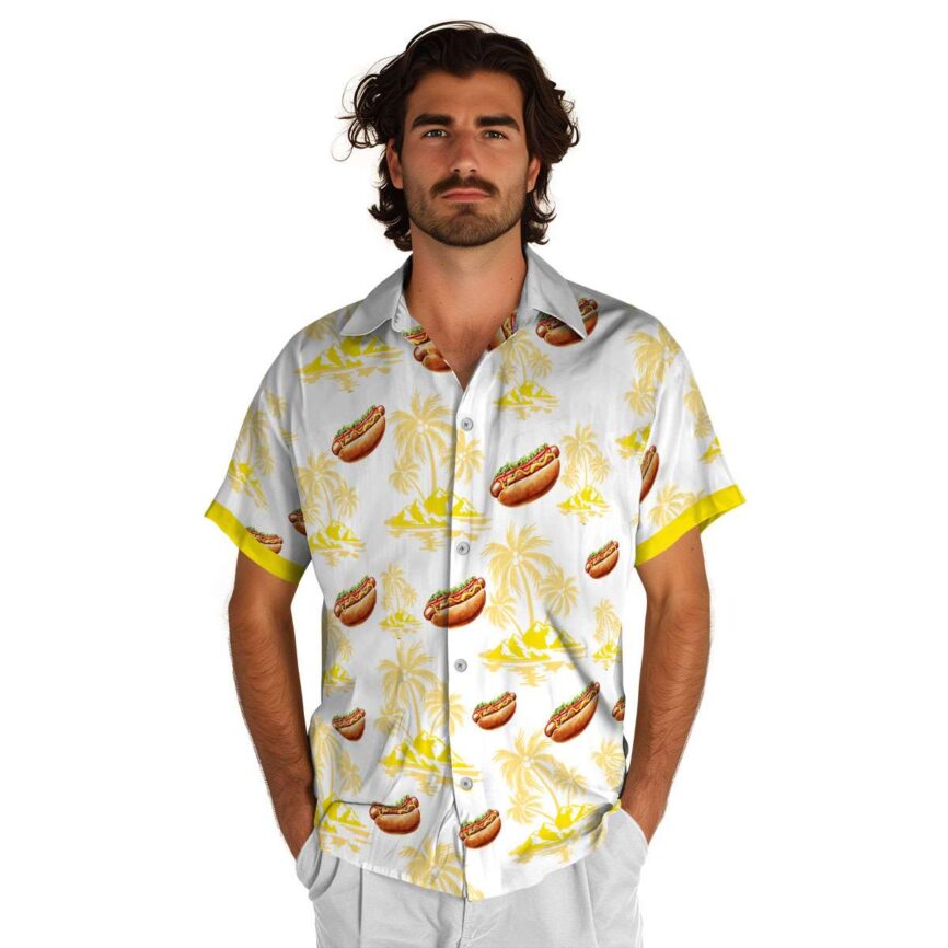Hot Dog Palm Island Graphic Hawaiian Shirt New Arrival