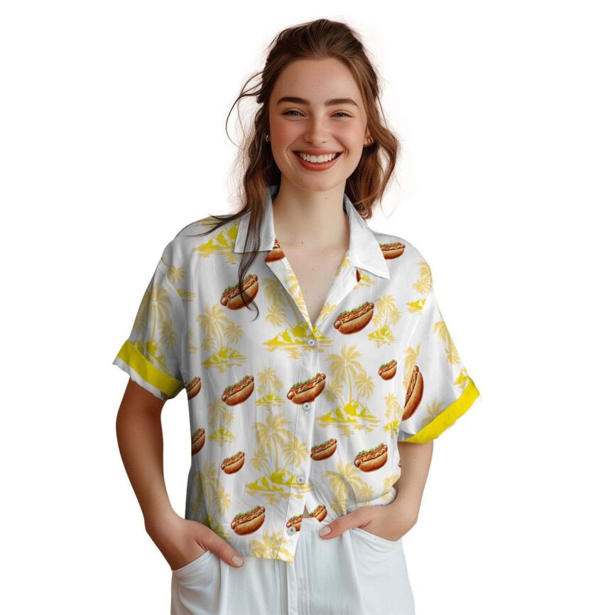 Hot Dog Palm Island Graphic Hawaiian Shirt Top rated