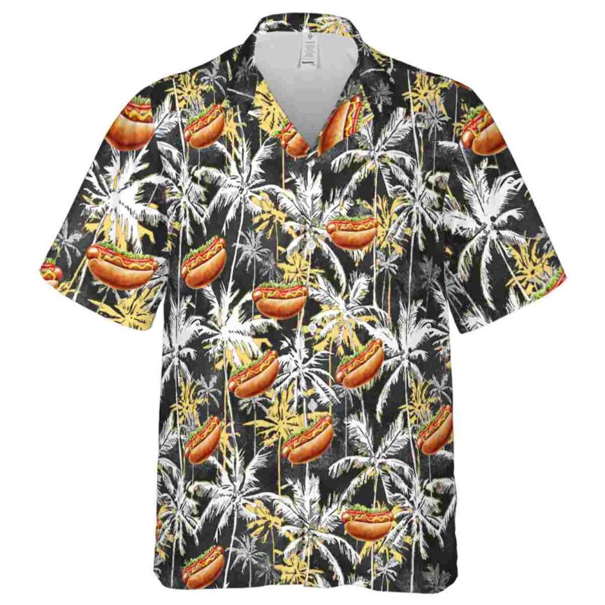 Hot Dog Palm Themed Hawaiian Shirt Fashion forward