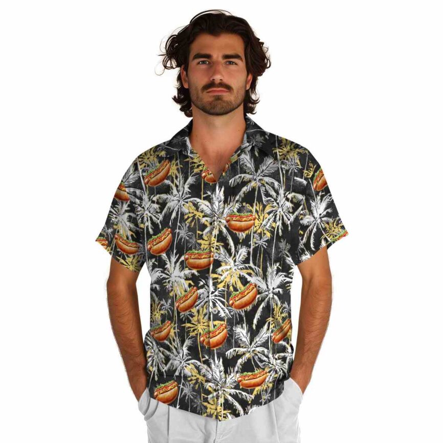 Hot Dog Palm Themed Hawaiian Shirt New Arrival