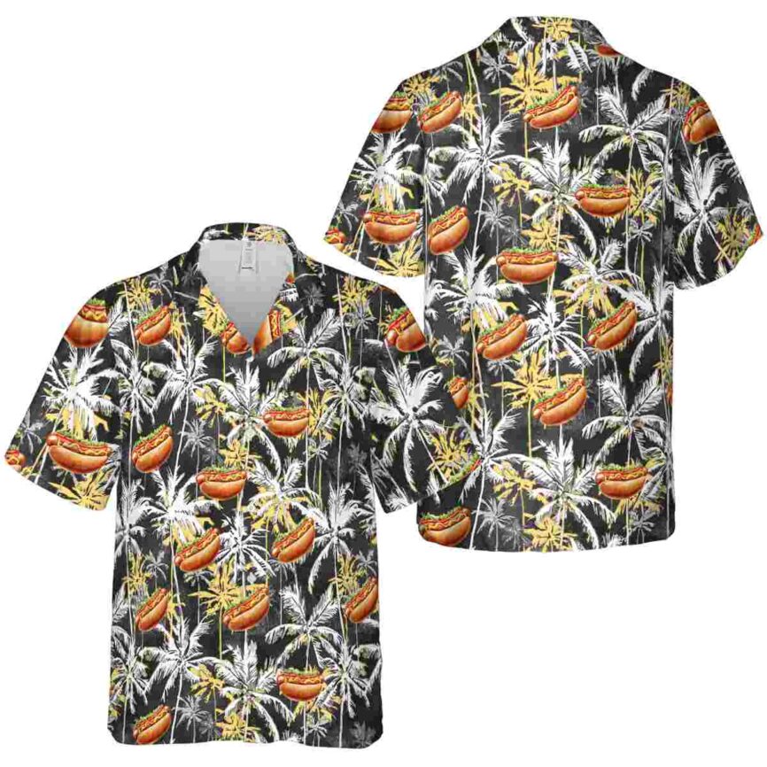 Hot Dog Palm Themed Hawaiian Shirt Premium grade