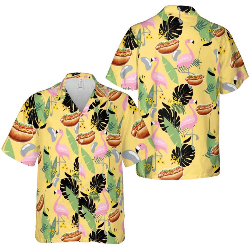 Hot Dog Pink Flamingo Hawaiian Shirt Premium grade