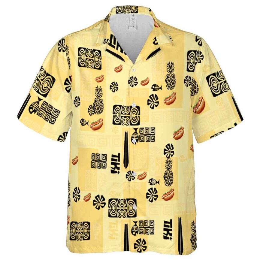 Hot Dog Tiki Motifs Hawaiian Shirt Fashion forward