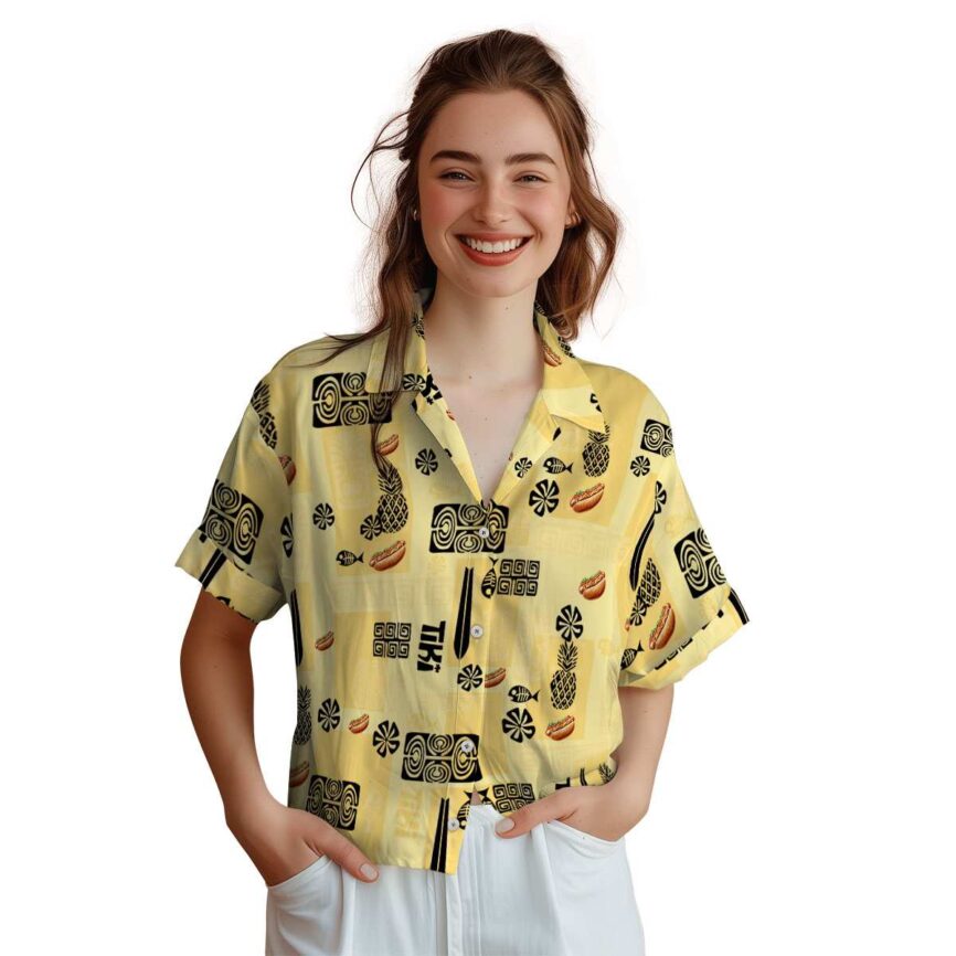 Hot Dog Tiki Motifs Hawaiian Shirt Top rated
