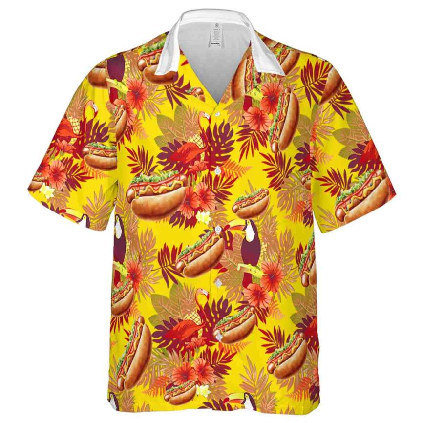 Hot Dog Tropical Bird Hawaiian Shirt Fashion forward