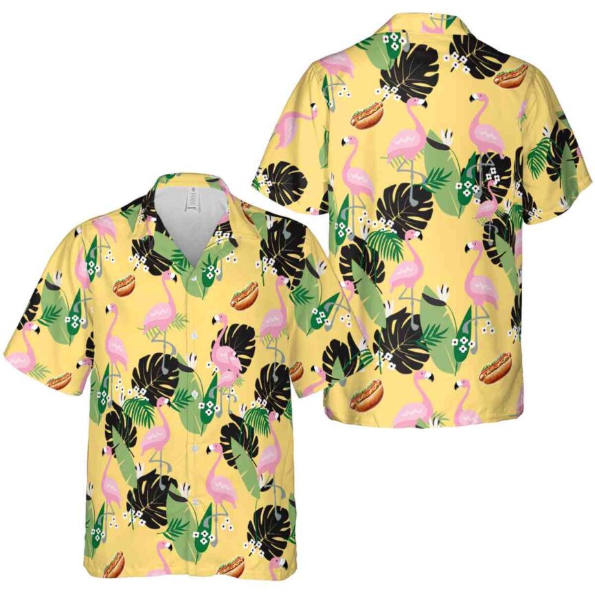 Hot Dog Tropical Flamingo Hawaiian Shirt Premium grade
