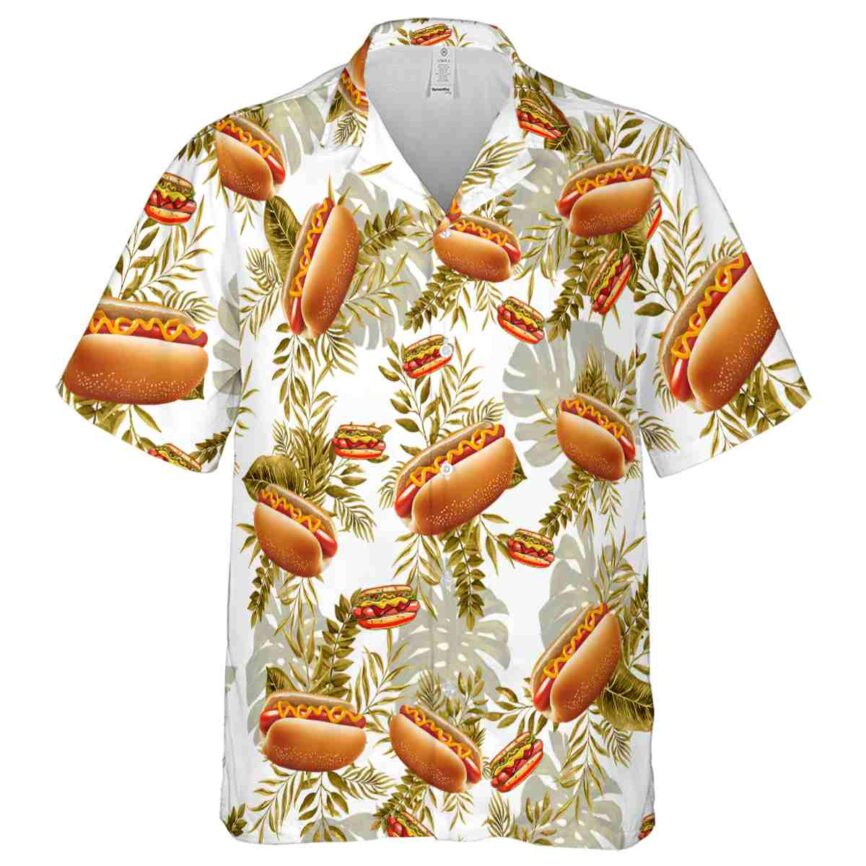 Hot Dog Tropical Fronds Hawaiian Shirt Fashion forward