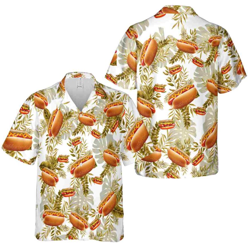 Hot Dog Tropical Fronds Hawaiian Shirt Premium grade