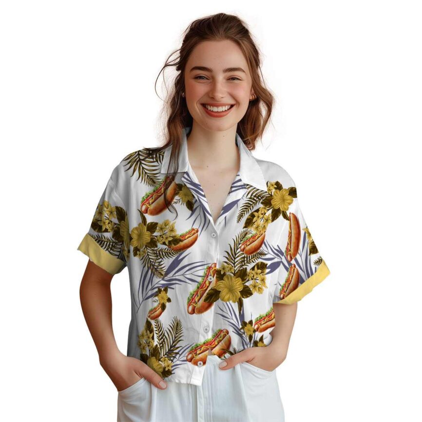 Hot Dog US Flag Floral Hawaiian Shirt Top rated
