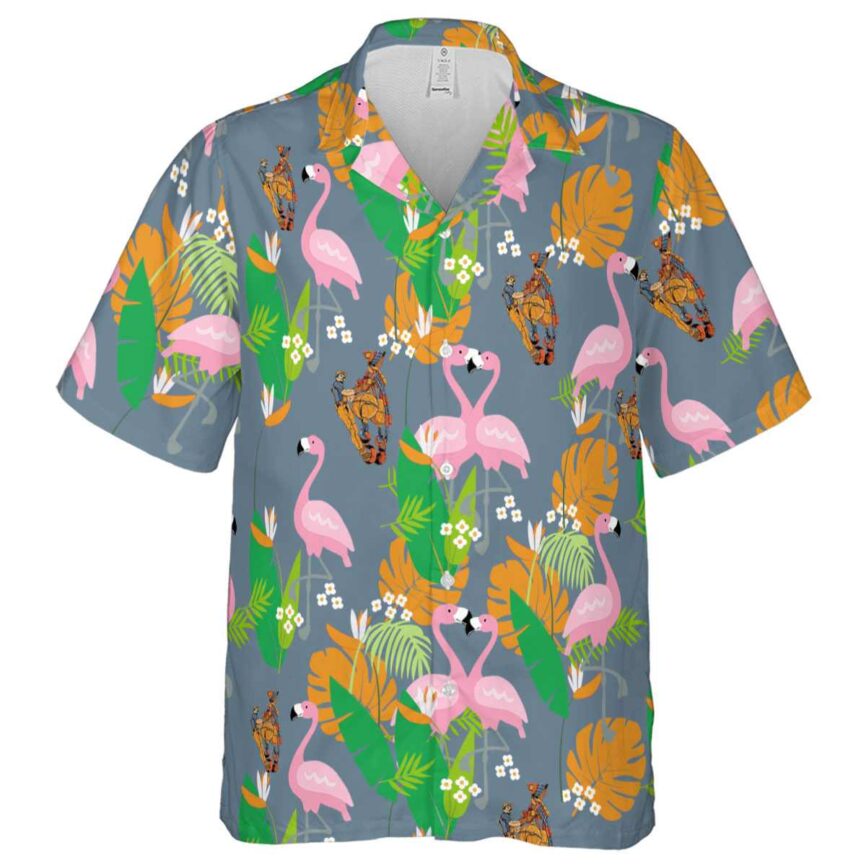 Ironworker Flamingo Leaf Hawaiian Shirt Fashion forward