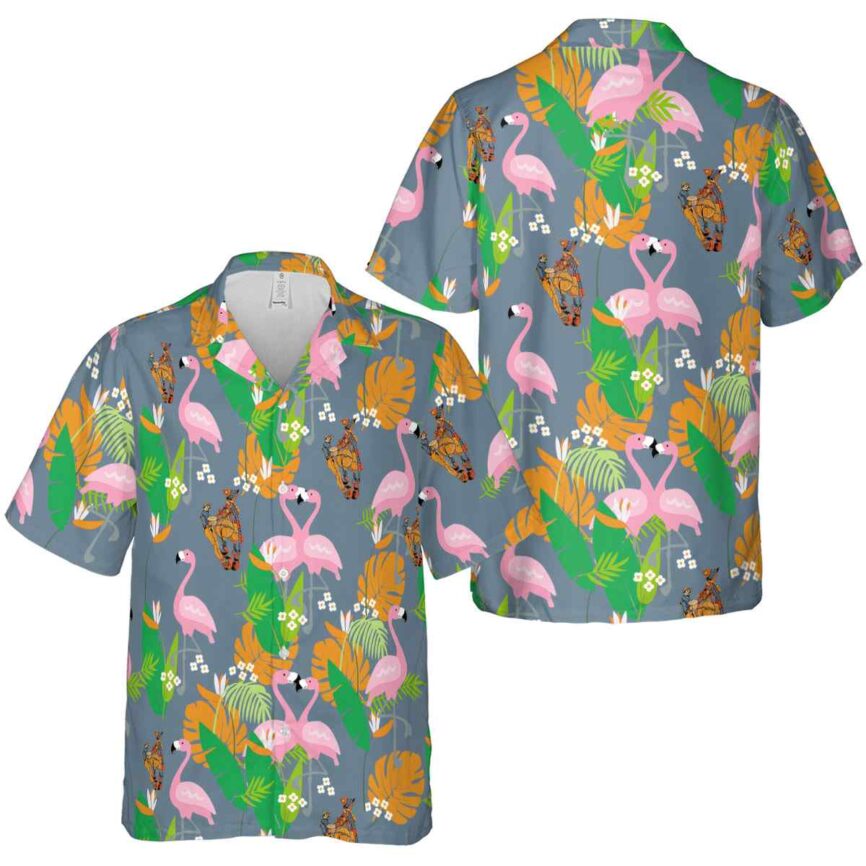 Ironworker Flamingo Leaf Hawaiian Shirt Premium grade