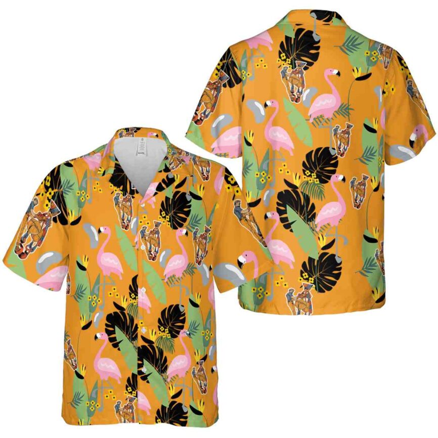 Ironworker Pink Flamingo Hawaiian Shirt Premium grade