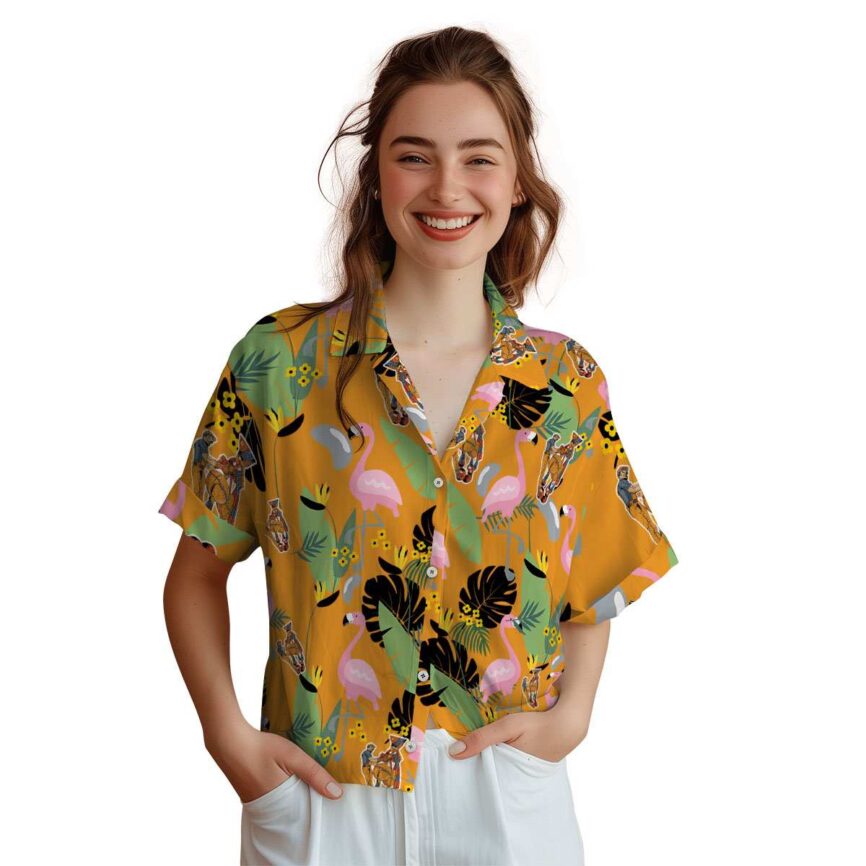 Ironworker Pink Flamingo Hawaiian Shirt Top rated