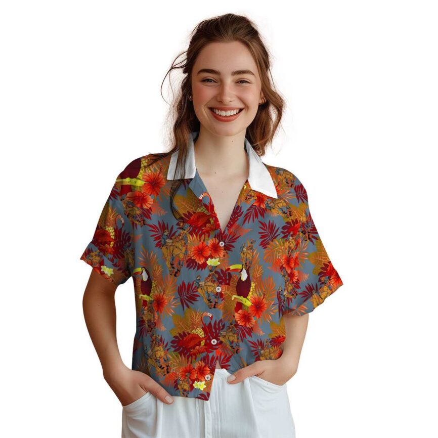 Ironworker Tropical Bird Hawaiian Shirt Top rated