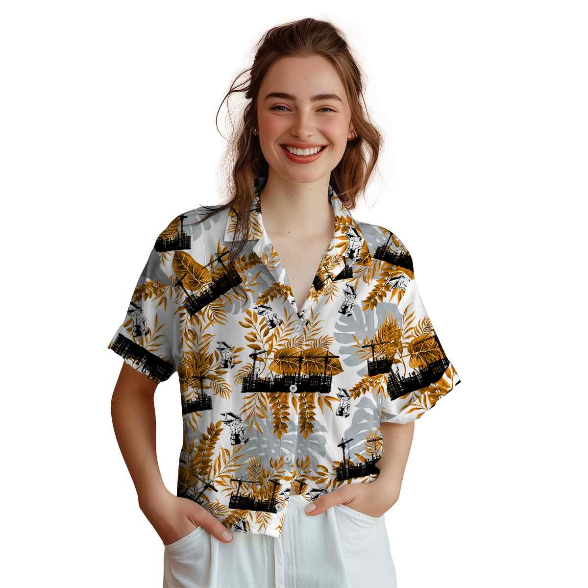 Ironworker Tropical Fronds Hawaiian Shirt Top rated Ironworker Tropical Fronds Hawaiian Shirt Top rated