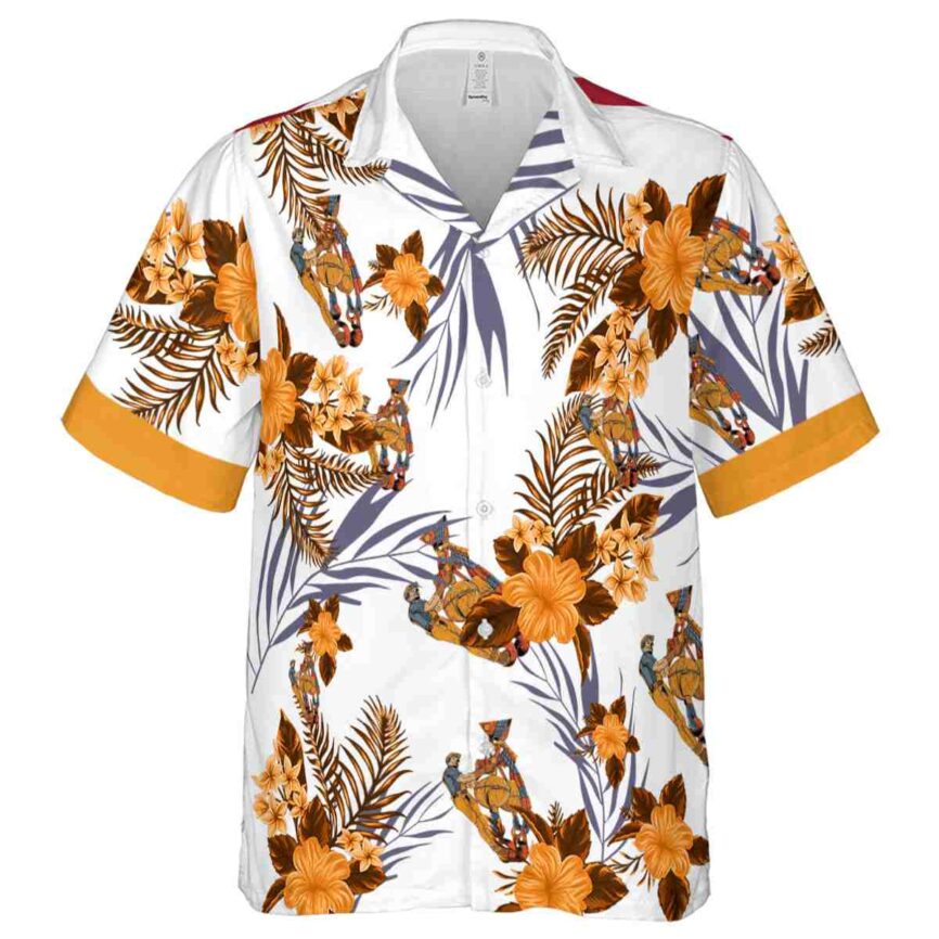 Ironworker US Flag Floral Hawaiian Shirt Fashion forward