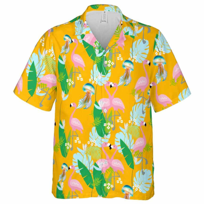 Jellyfish Flamingo Leaf Hawaiian Shirt Fashion forward