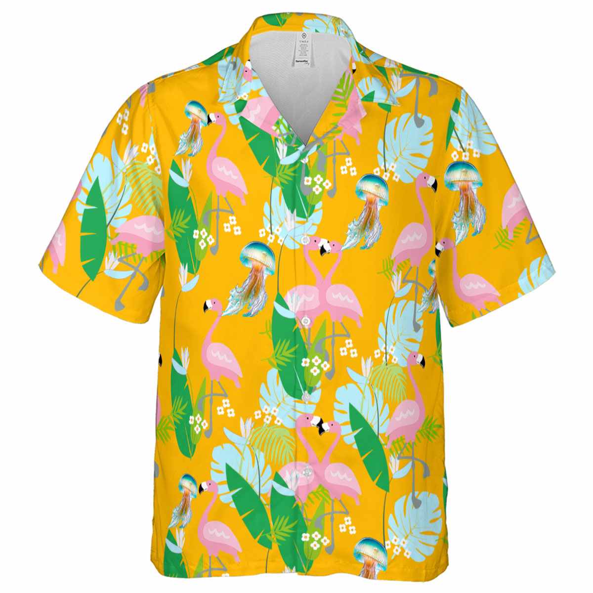 Jellyfish Flamingo Leaf Hawaiian Shirt Fashion forward Jellyfish Flamingo Leaf Hawaiian Shirt Fashion forward
