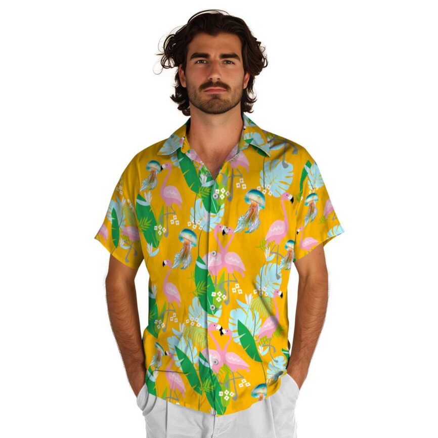 Jellyfish Flamingo Leaf Hawaiian Shirt New Arrival