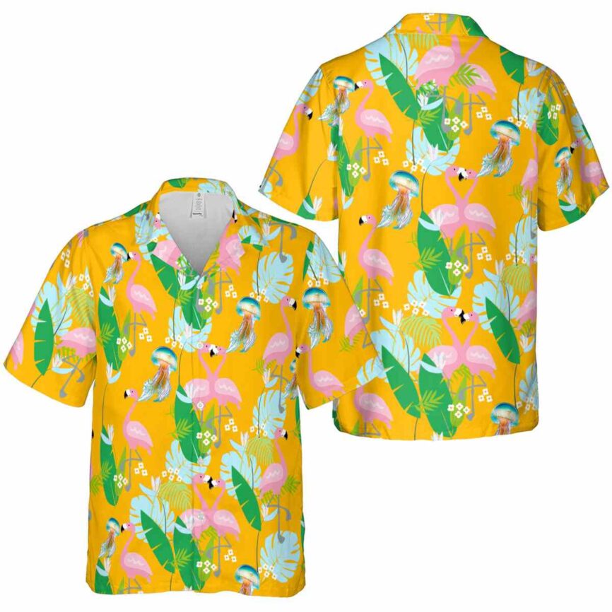 Jellyfish Flamingo Leaf Hawaiian Shirt Premium grade