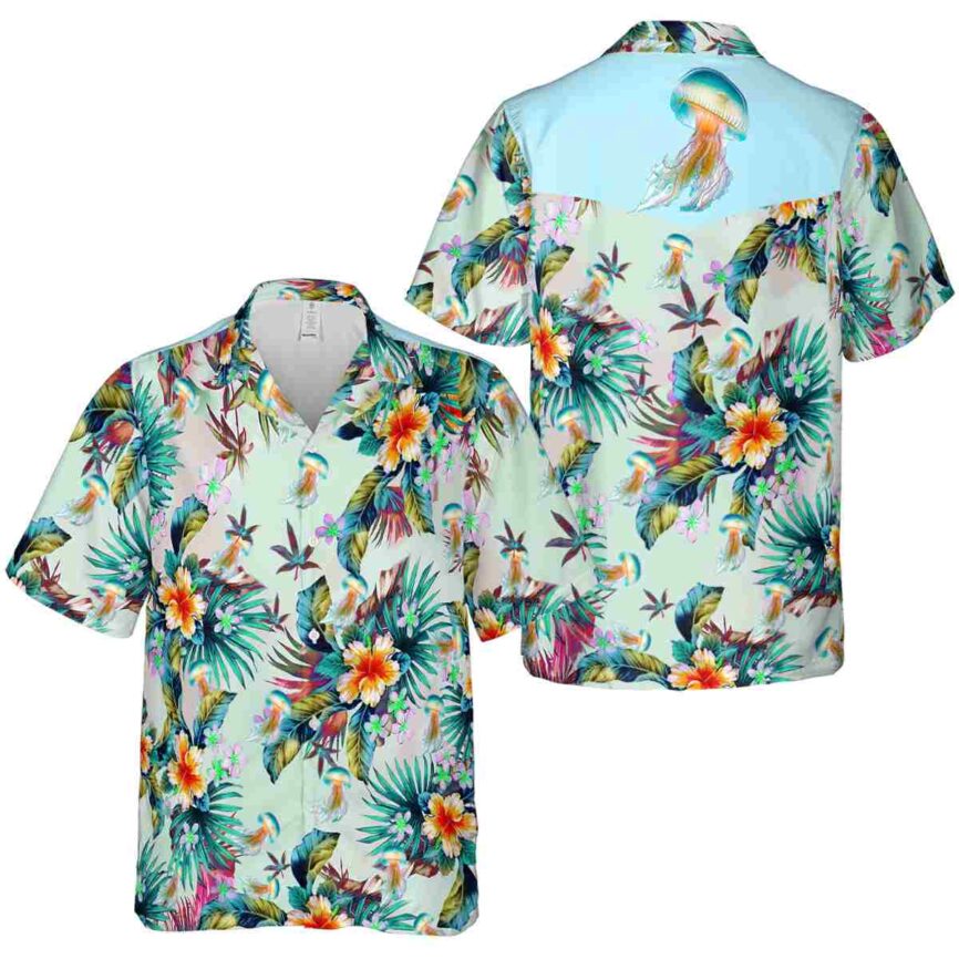 Jellyfish Floral Burst Hawaiian Shirt Premium grade