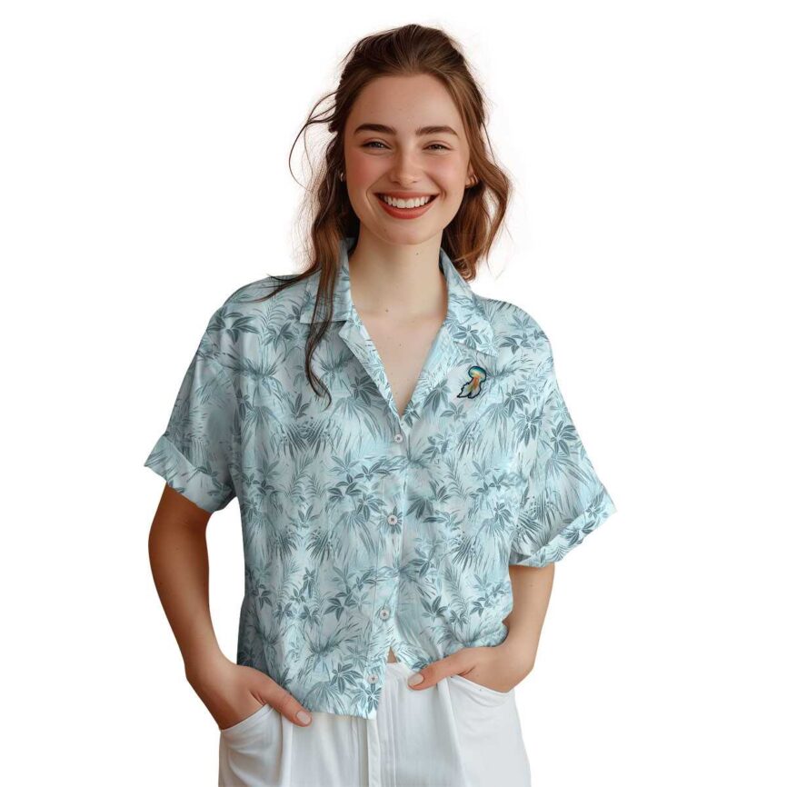 Jellyfish Foliage Print Hawaiian Shirt Top rated