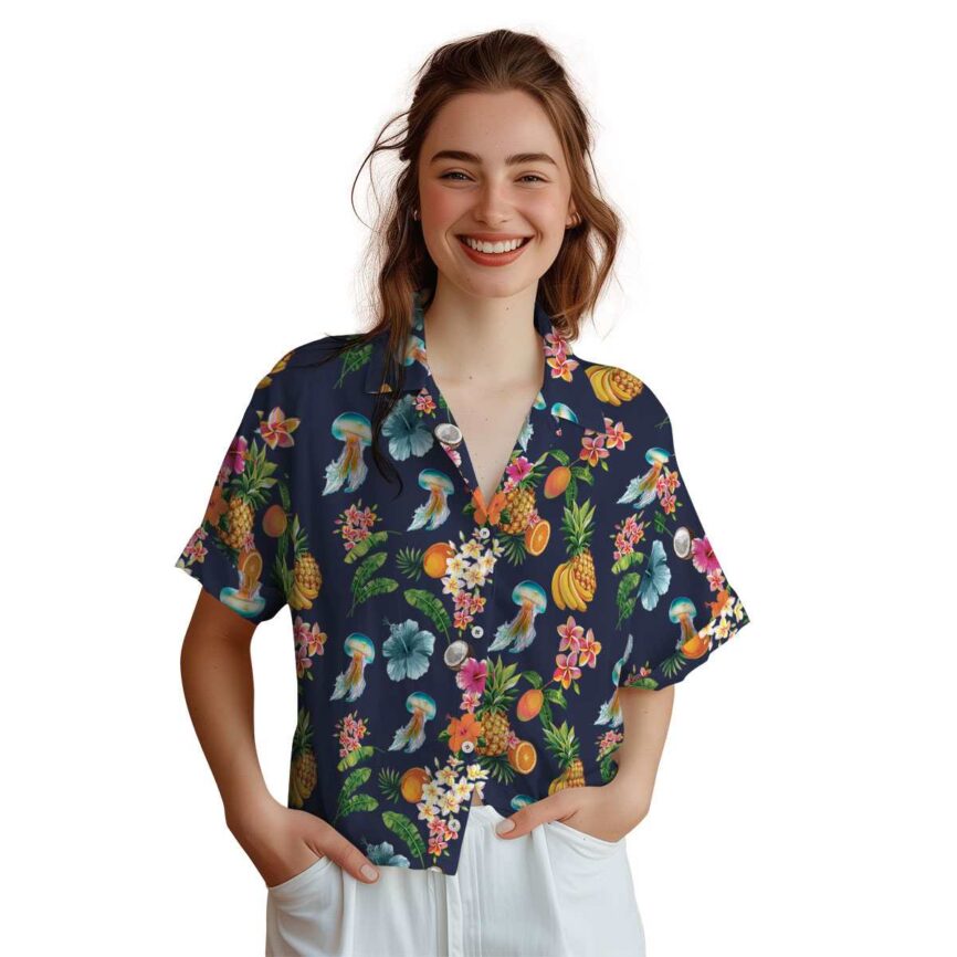 Jellyfish Fruit Pattern Hawaiian Shirt Top rated
