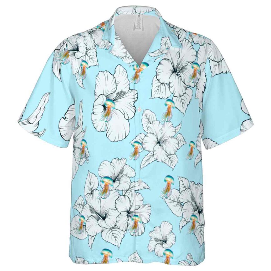 Jellyfish Hibiscus Flower Hawaiian Shirt Fashion forward