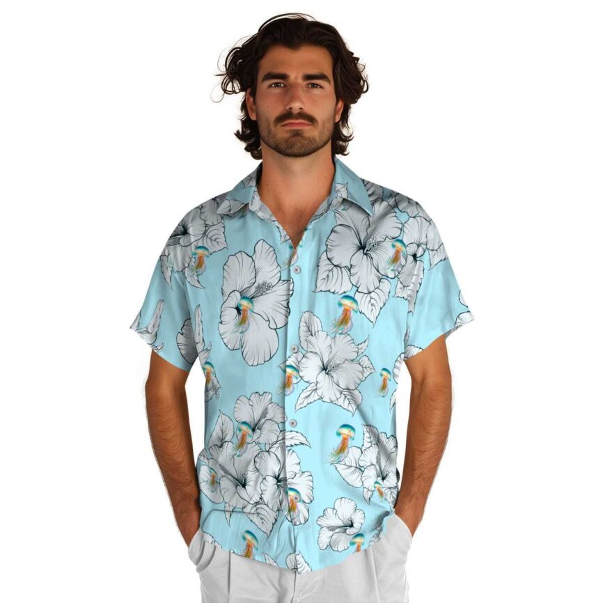 Jellyfish Hibiscus Flower Hawaiian Shirt New Arrival