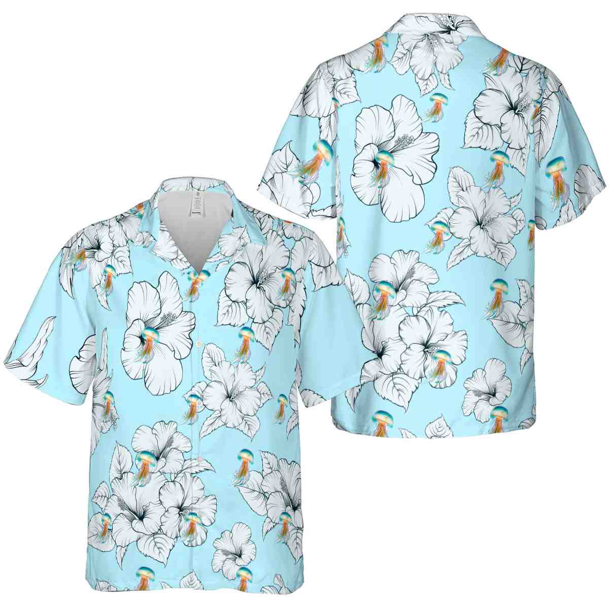 Jellyfish Hibiscus Flower Hawaiian Shirt Premium grade Jellyfish Hibiscus Flower Hawaiian Shirt Premium grade