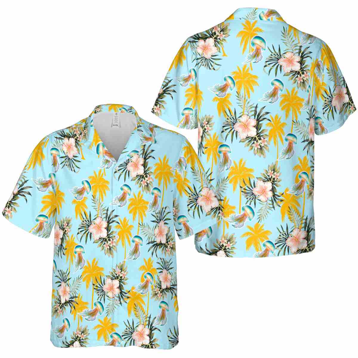Jellyfish Hibiscus Palm Hawaiian Shirt Premium grade Jellyfish Hibiscus Palm Hawaiian Shirt Premium grade