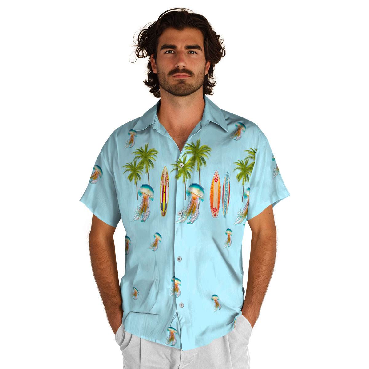 Jellyfish Island Theme Hawaiian Shirt New Arrival Jellyfish Island Theme Hawaiian Shirt New Arrival