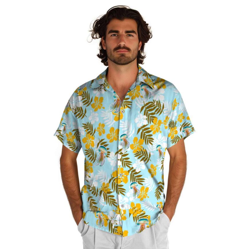 Jellyfish Leafy Hibiscus Hawaiian Shirt New Arrival